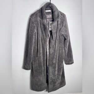 Elegant Charcoal Teddy Jacket